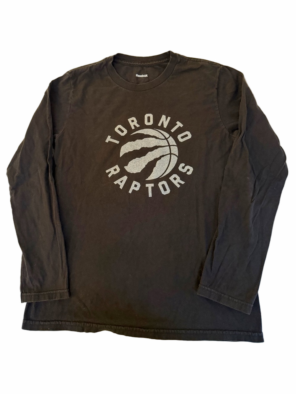 Reebok Black Toronto Raptors Basketball Team Long-Sleeve Graphic Tee Youth Large